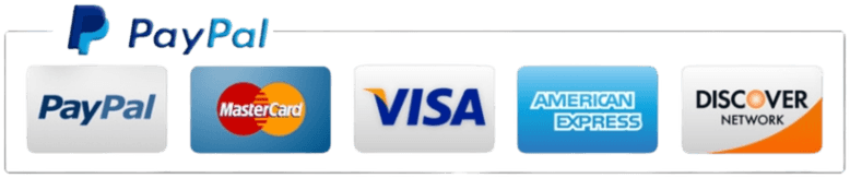 PayPal. We accept PayPal, Mastercard, Visa, American Express and Discover.
