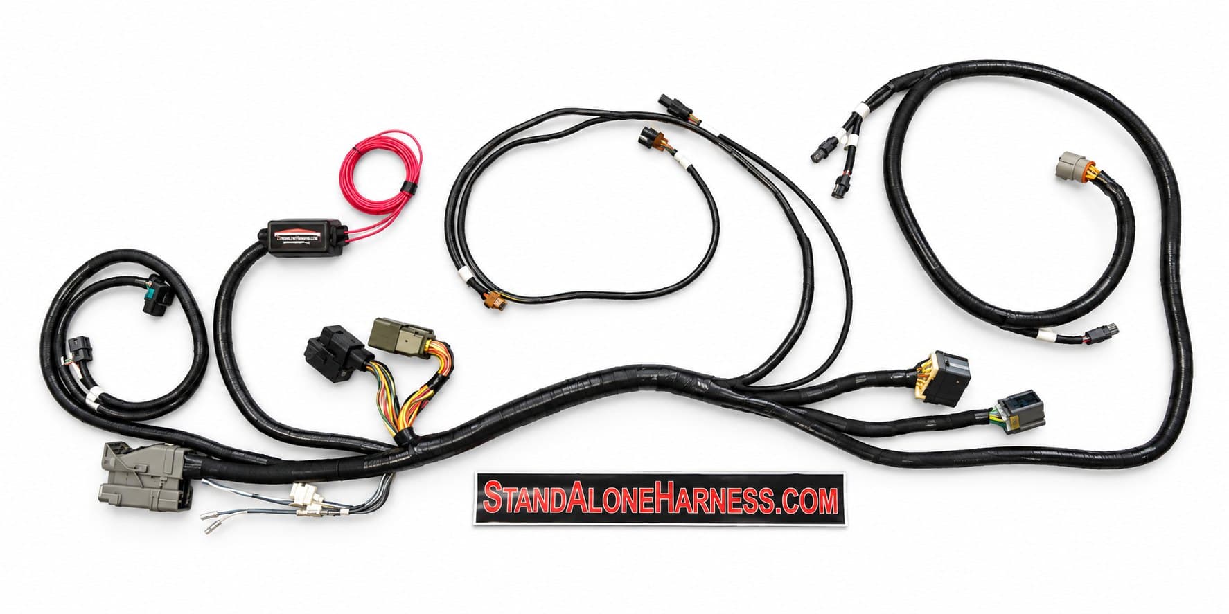 Finished Duramax standalone harness with labeled wires and connectors